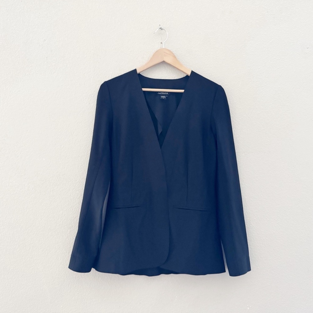 Athleta Avenue Blazer Jacket Black Packable UPF50+ Business Classic Work 6 - Picture 7 of 16